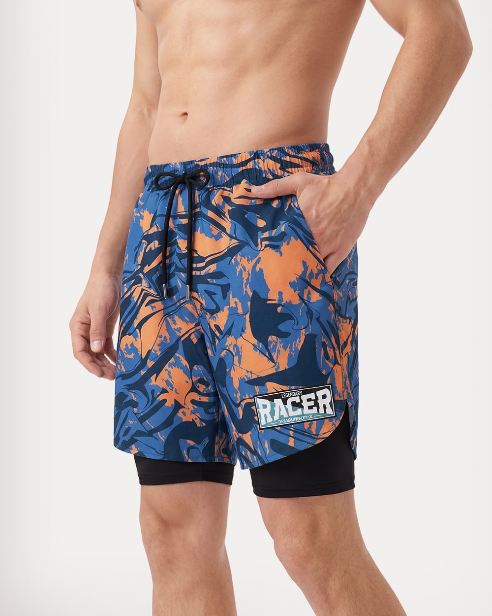 Orange & Blue Abstract Print