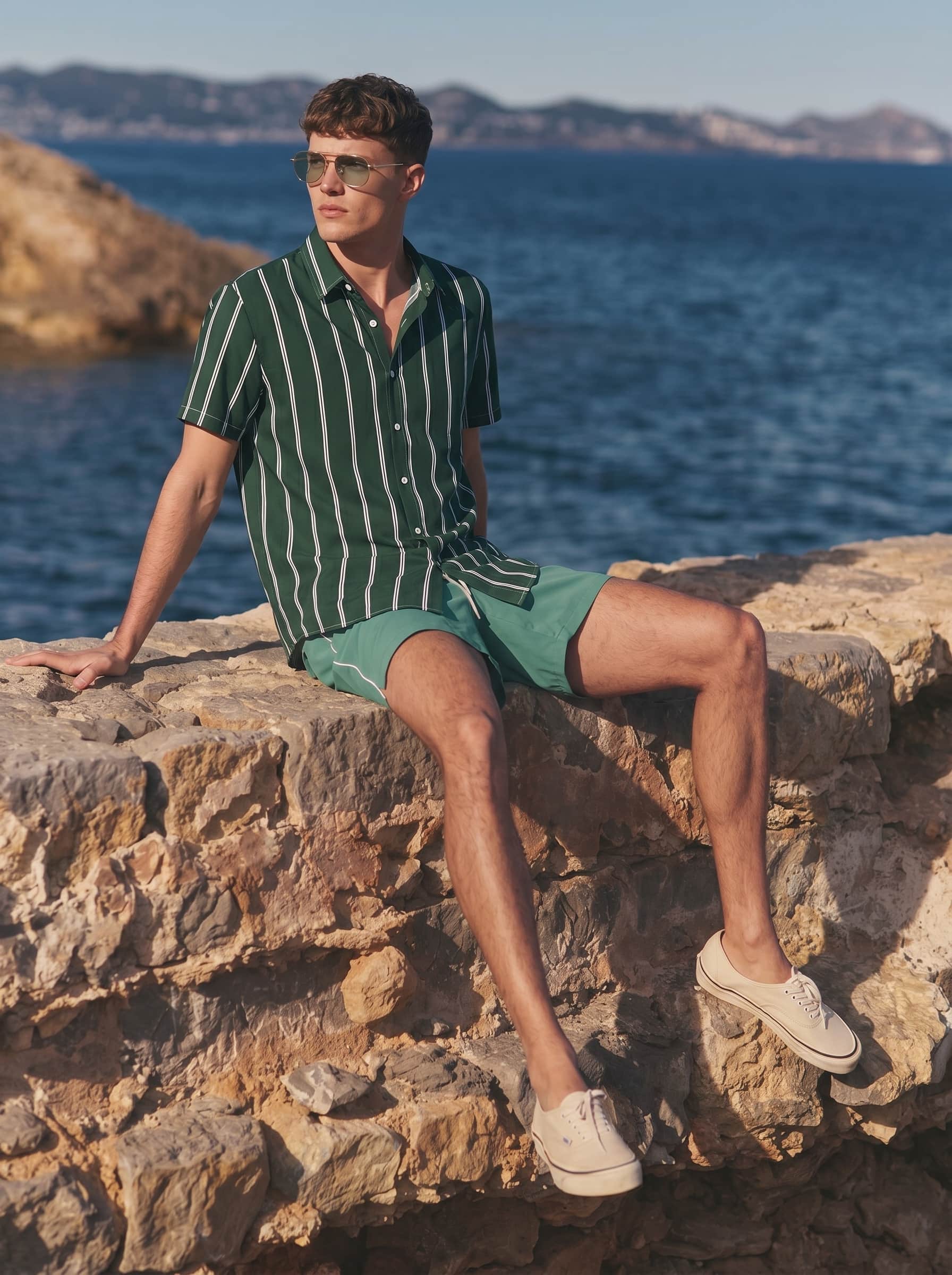 Forest Green Double Stripe